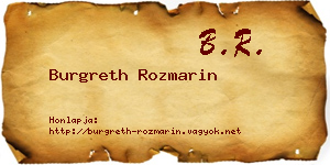 Burgreth Rozmarin névjegykártya